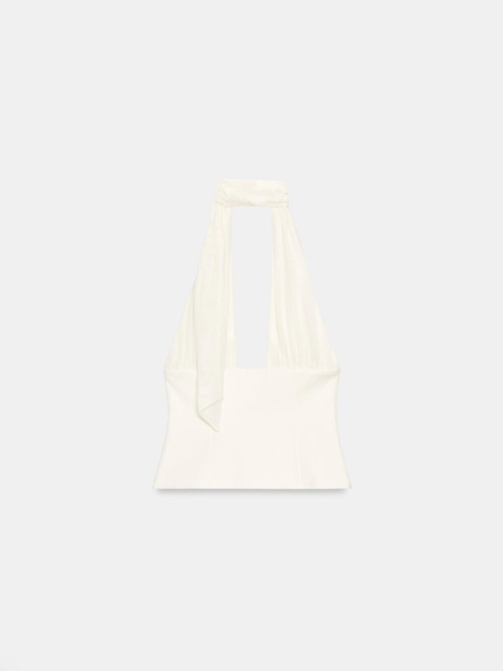 Zara Matching Tulle Halter Top White NWT Size S - Picture 7 of 13